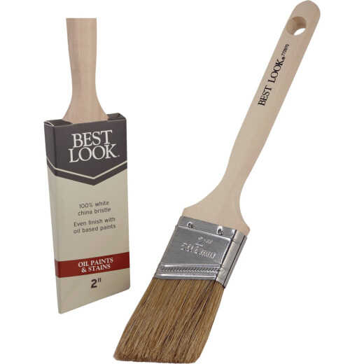 Best Look 2 In. Angle White Natural China Bristle Paint Brush